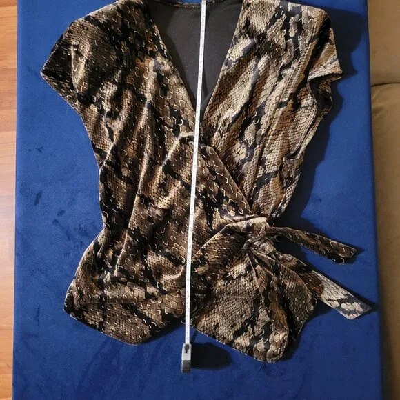 Snake Print Wrap Top - Picture 6 of 9